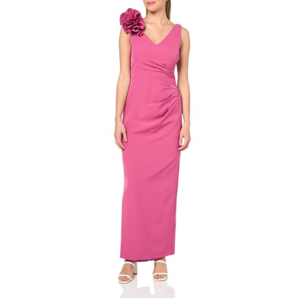 NWT JS Collections Women's Elliot Bateau Neck Gown, Rose Violet Pink SIZE 14 - Picture 1 of 6